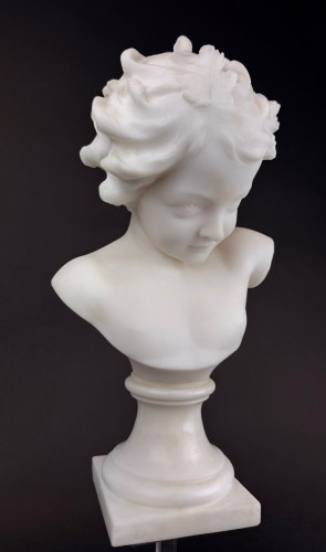 Antiquités - Marble bust by Guglielmo Pugi (1850-1915) 