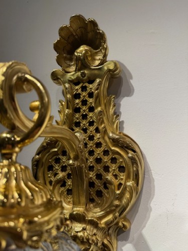  - Pair of 19thC. gilded bronze wall lanterns