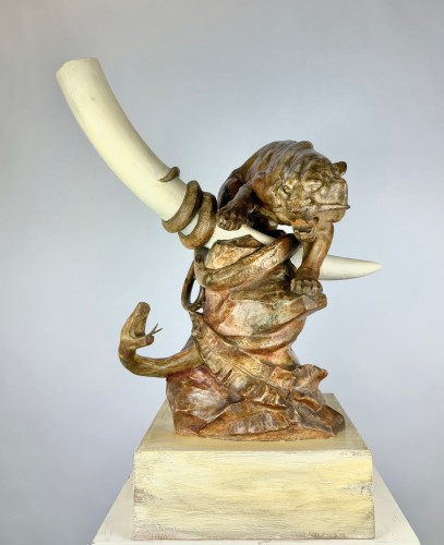 XXe siècle - Une sculpture en plâtre et en bronze Alfons Lambert Baggen (1862 – 1937)