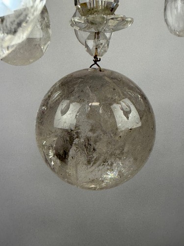 20th century - Chandelier In Gold Metal And Rock Crystal,  Italy circa 1920