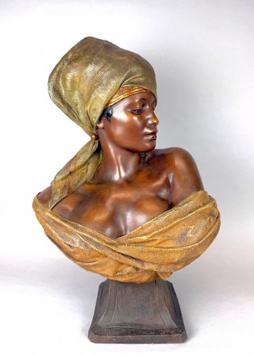 Goldscheider, Terracotta Bust Of A Nubian Woman - Porcelain & Faience Style 
