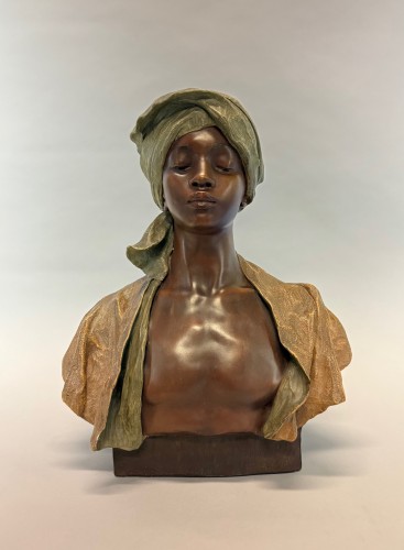 Buste en terre cuite d'un jeune Nubien, Goldscheider - Céramiques, Porcelaines Style 