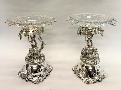 A Pair Of Solid Silver Centerpieces Signed Van Kempen &amp; Begeer - silverware & tableware Style 