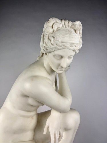  - Sculpture In Carrara Bianco Marble, Venus, By Ferdinando Vichi  (1875–1945)
