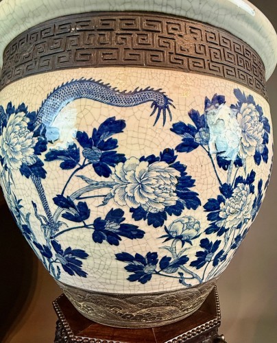  - Important Pair Of Nanking Cachepots With Their Carved Wooden Stands