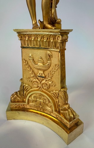 Lighting  - Pair Of Empire Gilt Bronze Candelabra, Early 19th Century