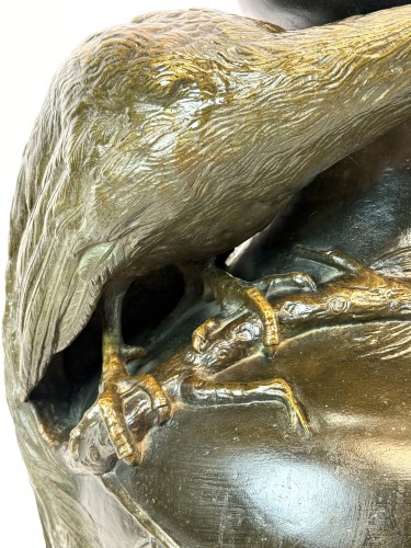 Antiquités - Monumental vase Art nouveau en bronze