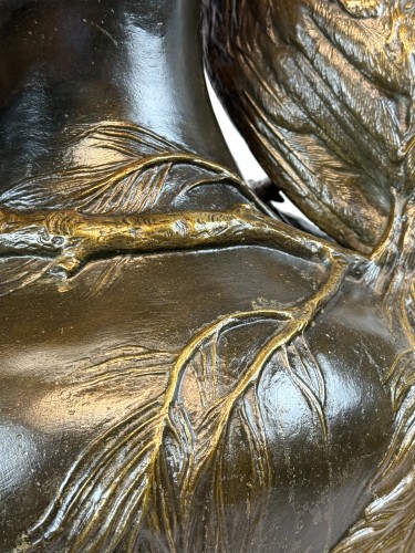 Antiquités - Monumental vase Art nouveau en bronze