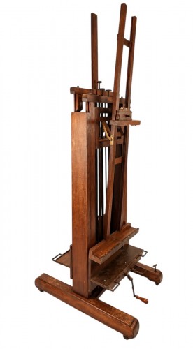 Grand chevalet d’atelier d’artiste en chêne