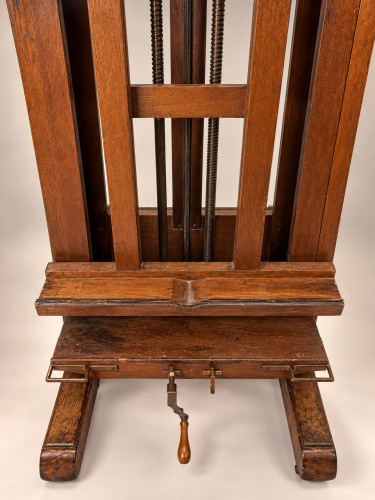 - Grand chevalet d’atelier d’artiste en chêne