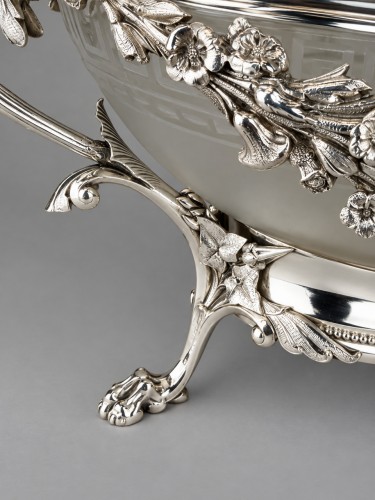Centerpiece Silver-plated Metal Planter By Cailar &amp; Bayard, France 19th century - silverware & tableware Style 