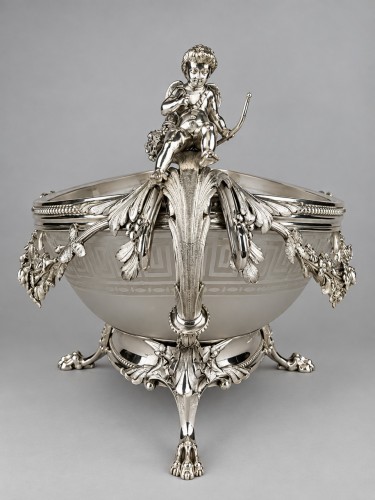 silverware & tableware  - Centerpiece Silver-plated Metal Planter By Cailar &amp; Bayard, France 19th century