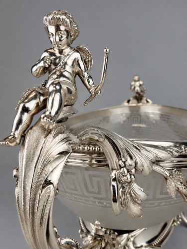 Centerpiece Silver-plated Metal Planter By Cailar &amp; Bayard, France 19th century - 