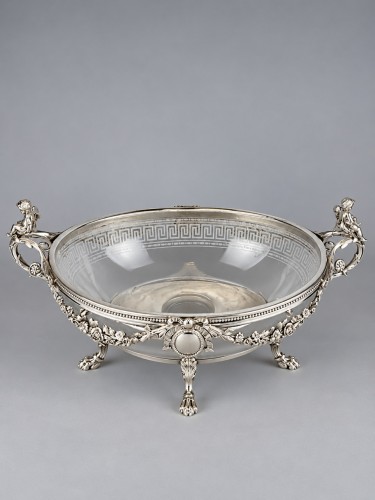  - Centerpiece Silver-plated Metal Planter By Cailar &amp; Bayard, France 19th century