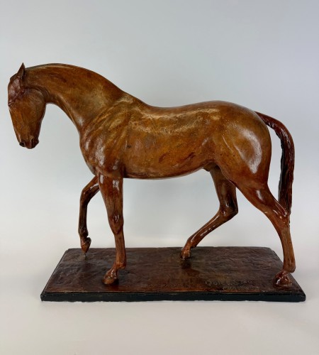XXe siècle - Domien Ingels (1881–1946) cheval Quick Star, plâtre original d’atelier