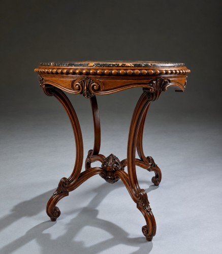 A Fine "Grand Tour" Walnut Centre Table with Specimen Marble Top - 