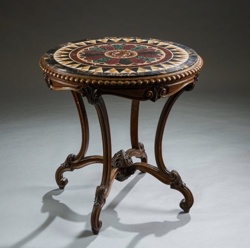 Antiquités - A Fine "Grand Tour" Walnut Centre Table with Specimen Marble Top