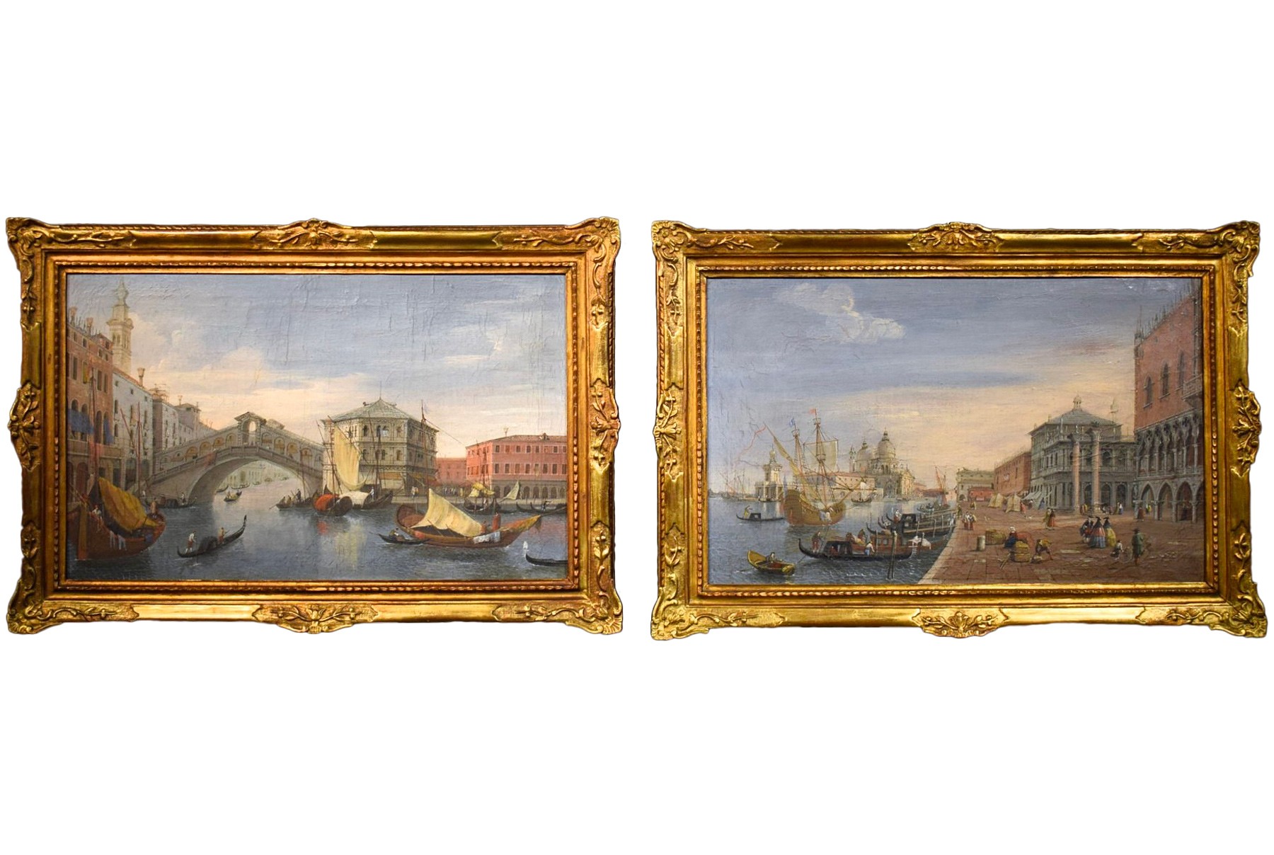 Grande Tapisserie Pointe D'aiguille Vintage - Venise - Style 18ème Siècle - 44x21 Pouces