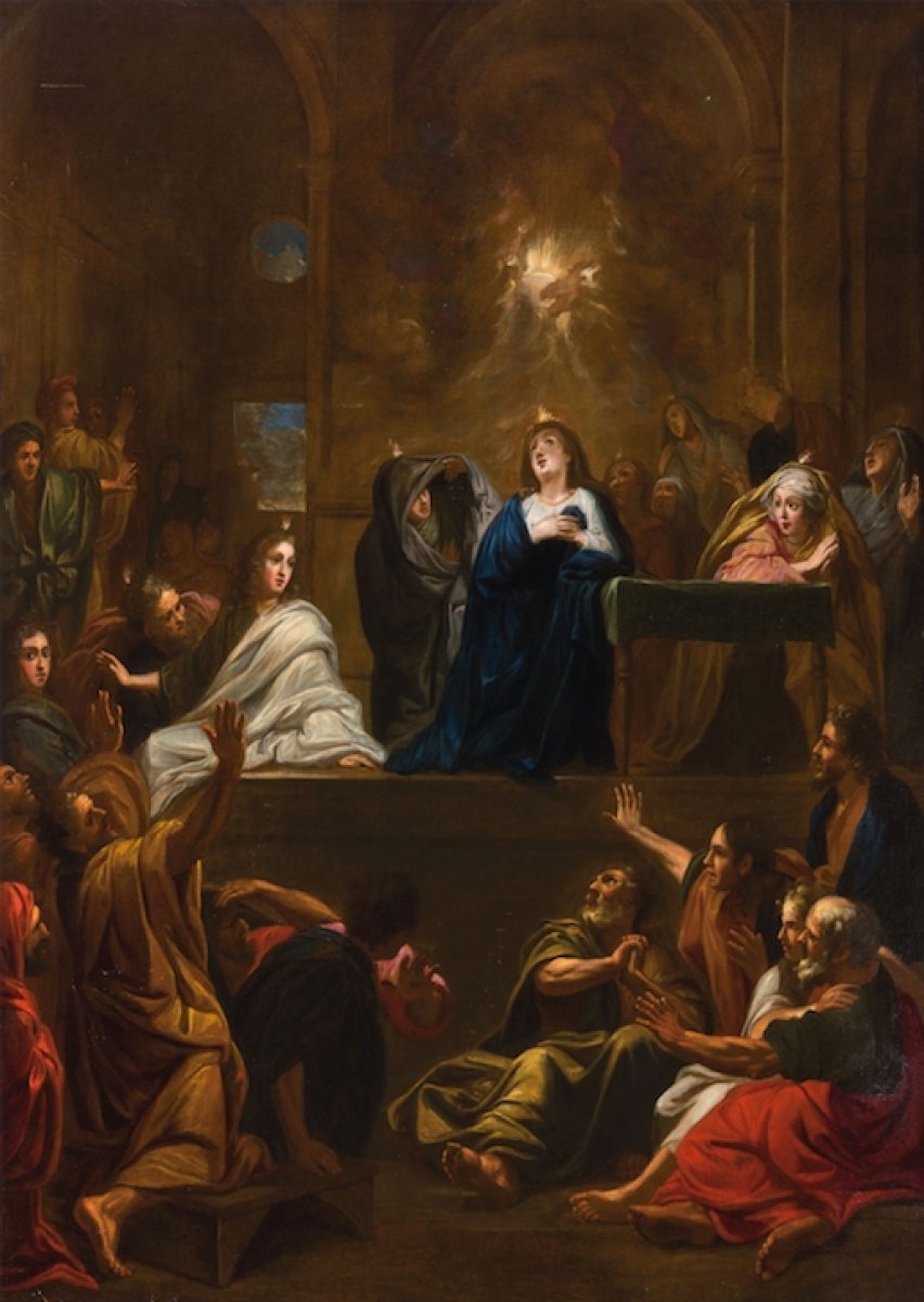 La Descente De Lesprit Saint école Française Du Xviie Siècle - 