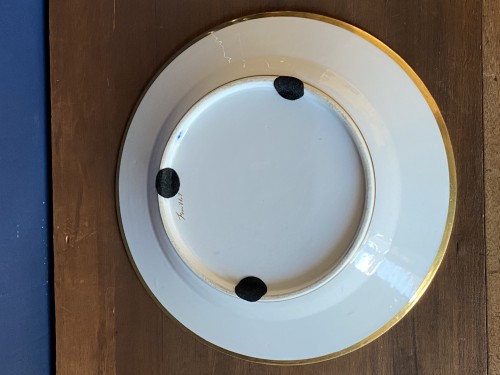 XIXe siècle - Paire d'assiettes en Porcelaine par Feuillet du Service du Prince Bourbon-Condé