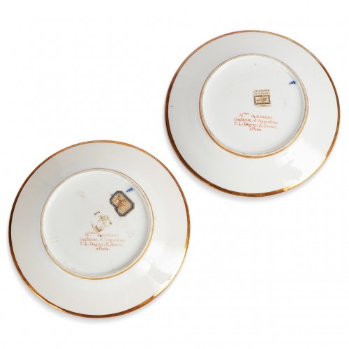 Porcelain & Faience  - Set of 6 Paris porcelain plates by Dagoty