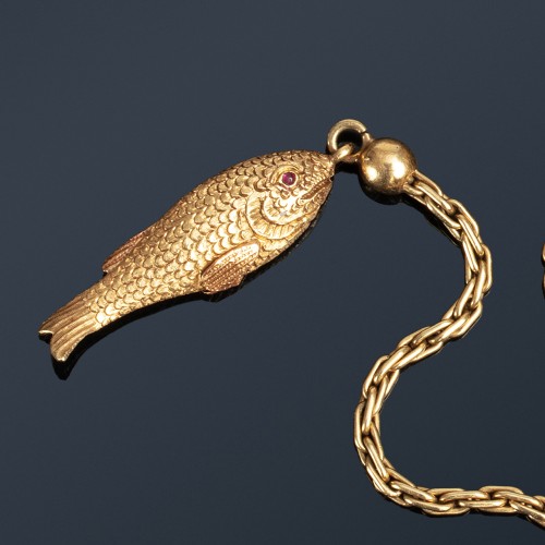 Objects of Vertu  - A precious gold, agate &amp; diamonds tinder light from 19th century