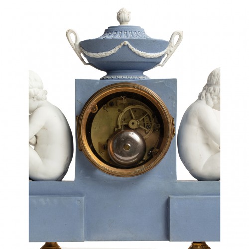 A consulat biscuit &amp; gilt-bronze clock with children by dihl &amp; guerhard - 