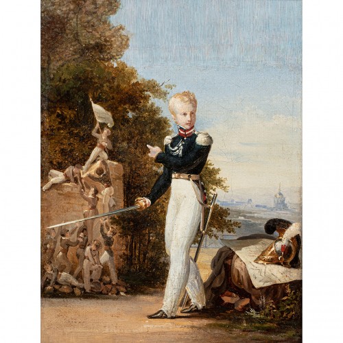 Portrait du Duc de Bordeaux vers 1830 - attribuée à Antoine Béranger (1785 - 1867) - Tableaux et dessins Style Restauration - Charles X