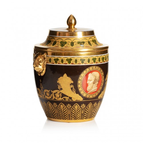Sèvres porcelain sugar bowl from a cabaret of empire period  - Porcelain & Faience Style Empire