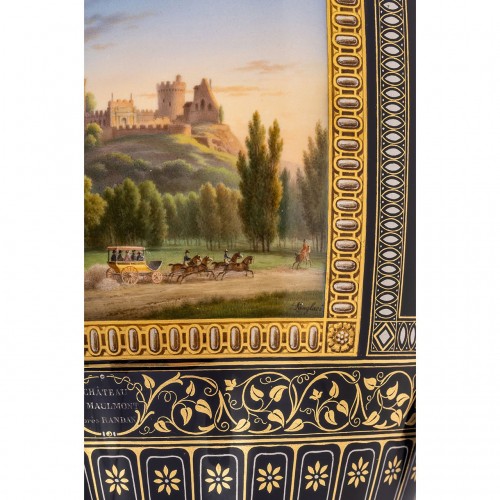 Pair of Sèvres Porcelain Vases with views of Randan and Maulmont castles - 