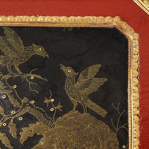 A gold, lacquer &amp; &quot;Piqué d&#039;or&quot; Snuffbox by Louis Roucel, Paris, 1775-1776 - 