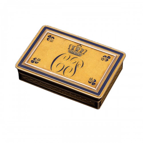 Gold &amp; enamel snuffbox, presented by King Charles X to his secretary in1826