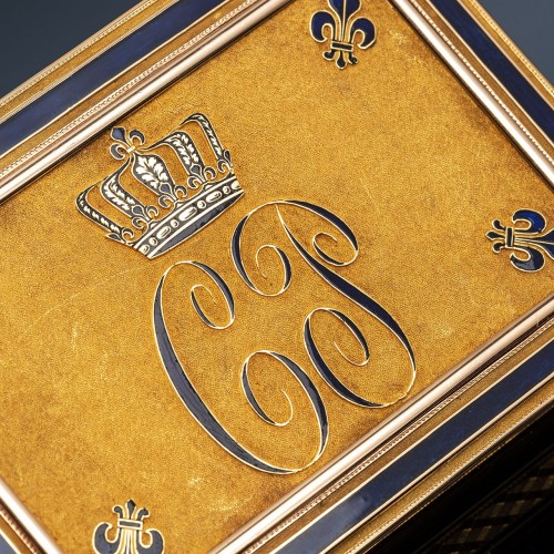 Gold &amp; enamel snuffbox, presented by King Charles X to his secretary in1826 - 