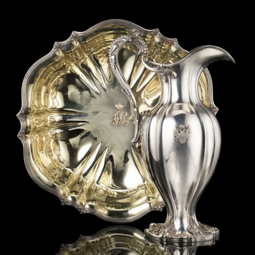 Silver ewer and basin with imperial cipher of Grand Duchess Olga Nicolaevna - 