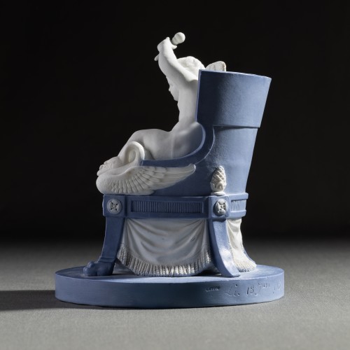 XIXe siècle - L'Amour à la dentelle, groupe en biscuit Manufacture Royale de Sèvres