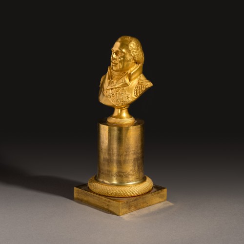 Antiquités - Buste royaliste de Louis XVIII d'après Bosio - époque Restauration