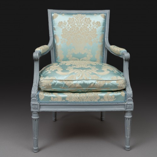Sièges Fauteuil & Bergère - Fauteuil en demi cabriolet Louis XVI, par Georges Jacob, maître en 1765