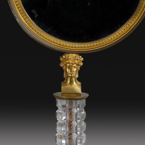 Miroirs, Trumeaux  - Miroir de table ou psyché en  cristal et bronze à l'ormoulu, Paris vers 1820