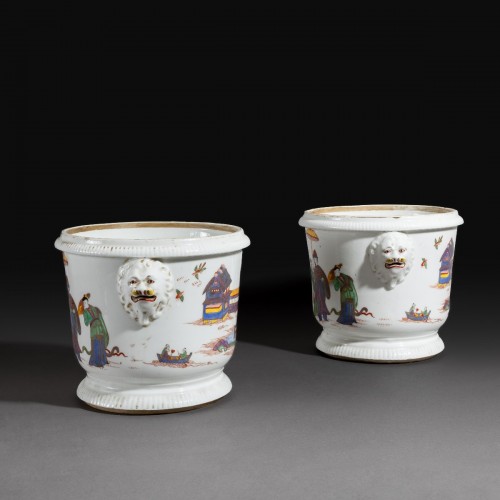 Paire de seaux à bouteilles en porcelaine de Samson   ''kakiemon'' imitant St Cloud - Schoppmann Art and Antiques