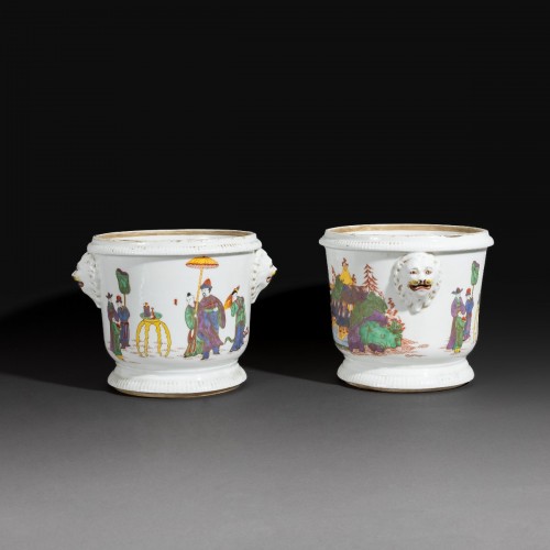 Napoléon III - Paire de seaux à bouteilles en porcelaine de Samson   ''kakiemon'' imitant St Cloud