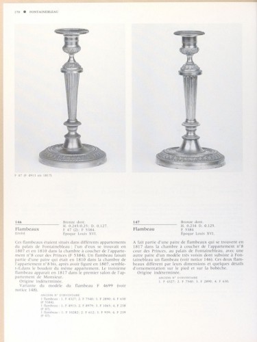 Paris, vers 1800 - paire de grands bougeoirs, flambeaux à l'ormoulu - Directoire