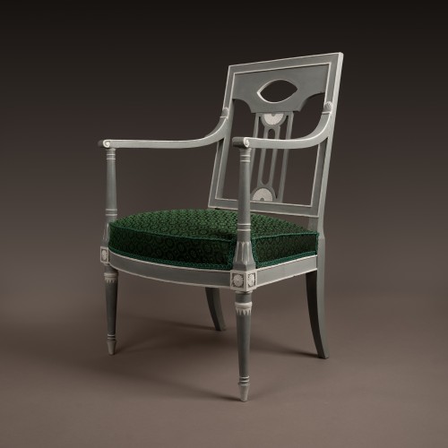 Directoire Armchair With Pierced Back stamped JACOB FRERES / RUE MESLEE - Seating Style Directoire