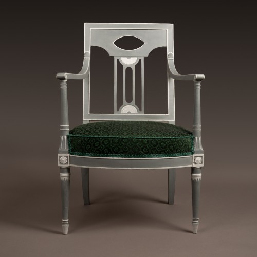 Seating  - Directoire Armchair With Pierced Back stamped JACOB FRERES / RUE MESLEE