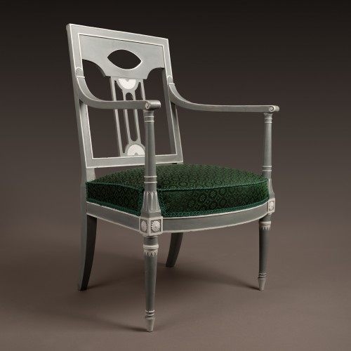 Directoire Armchair With Pierced Back stamped JACOB FRERES / RUE MESLEE - Directoire