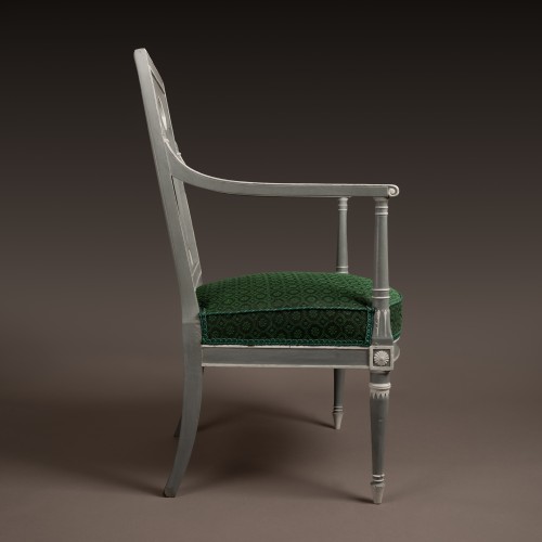 Antiquités - Directoire Armchair With Pierced Back stamped JACOB FRERES / RUE MESLEE