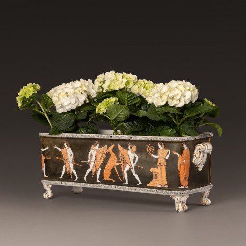 Importante jardinière en faïence, Hill Pottery Staffordshire circa 1860 - Céramiques, Porcelaines Style Napoléon III