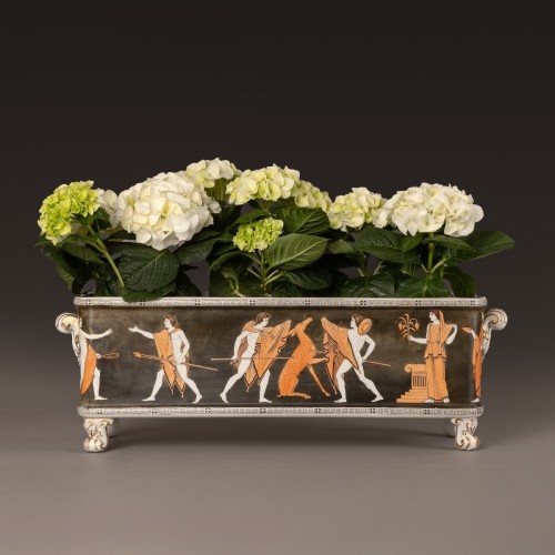 Céramiques, Porcelaines  - Importante jardinière en faïence, Hill Pottery Staffordshire circa 1860