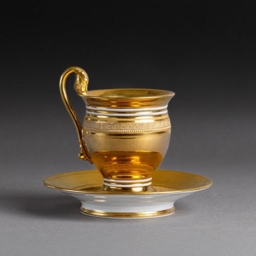 Restauration - Charles X - Tasse ovoïde et sa soucoupe - Darte Frères, vers 1820