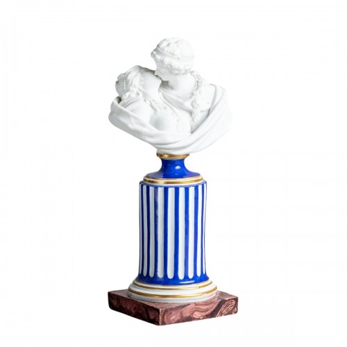 Le baiser, buste en biscuit de Niderviller, vers 1780
