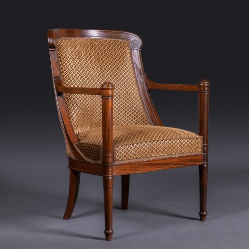 Jacob Desmalter - Mahogany office Gondola Chair delivered To The Msse de Montcalm - Seating Style Restauration - Charles X